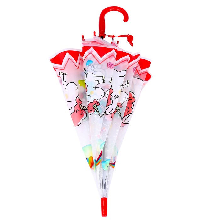 Зонт детский «Единороги», со свистком - фото 1905495947
