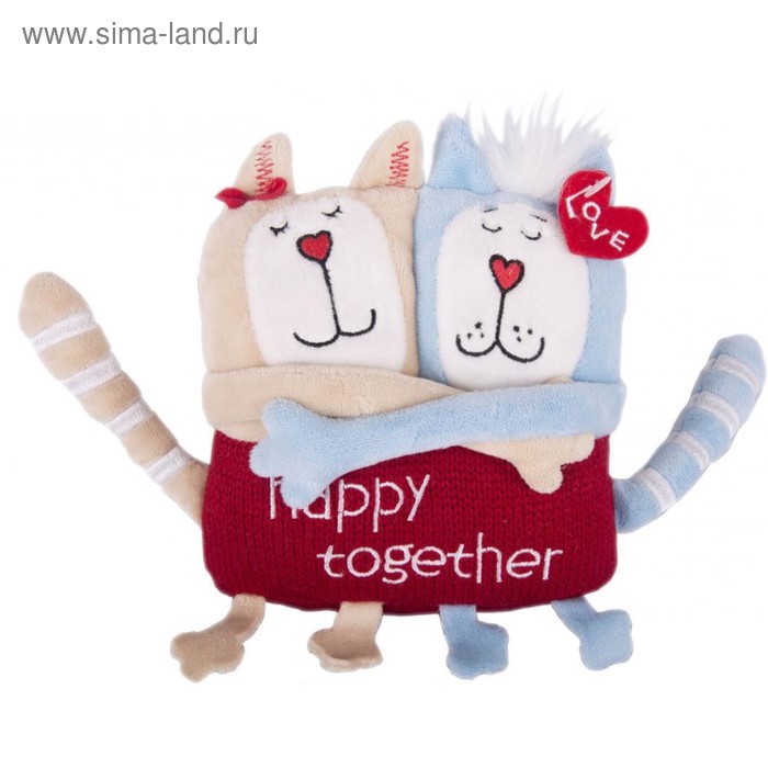 Мягкая игрушка «Кот и кошка: Счастливы вместе», 15см - Фото 1