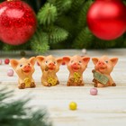 Сувенир полистоун "Поросёночек-малыш с долларами" МИКС 3х3х2 см - Фото 1