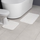 Коврики для ванной и туалета Доляна «Пушистик», 2 шт: 40×50 см, 50×80 см, цвет белый - Фото 2