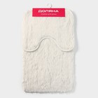 Коврики для ванной и туалета Доляна «Пушистик», 2 шт: 40×50 см, 50×80 см, цвет белый - Фото 6