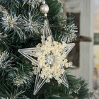 Ёлочная игрушка «Зимнее волшебство. Полярная звезда» пластик, d=11.5 см, прозрачный - Фото 3