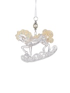 Ёлочная игрушка «Зимнее волшебство. Конь на подставке», блеск, 10.5×9.5 см, прозрачный - Фото 3