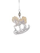 Ёлочная игрушка «Зимнее волшебство. Конь на подставке», блеск, 10.5×9.5 см, прозрачный - Фото 5