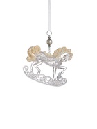 Ёлочная игрушка «Зимнее волшебство. Конь на подставке», блеск, 10.5×9.5 см, прозрачный - Фото 6