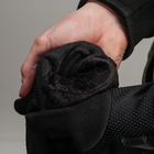 Перчатки мужские безразмерные, без подклада, для сенсорных экранов, цвет чёрный/вставка серый - Фото 4