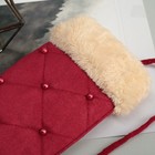 Варежки женские безразмерные, подклад искусственный мех, цвет бордовый - Фото 2
