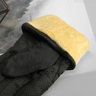Перчатки женские утеплённые безразмерные, комбинированные, искусственный мех, для сенсорных экранов, цвет чёрный - Фото 3