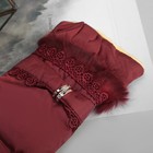 Перчатки женские утеплённые безразмерные, комбинированные, искусственный мех, для сенсорных экранов, цвет бордовый - Фото 2