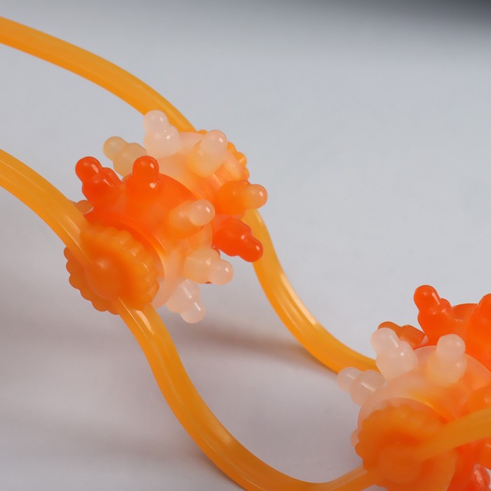 Массажёр-лента пластик для спины, 6 звеньев, 97 × 4,8 × 4 см, цвет оранжевый 17079