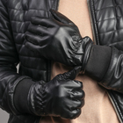 Перчатки мужские безразмерные, подклад искусственный мех, цвет чёрный - Фото 1