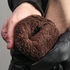 Перчатки мужские безразмерные, подклад искусственный мех, цвет чёрный - Фото 3