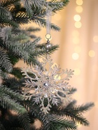 Ёлочная игрушка «Зимнее волшебство. Узорчатая снежинка», d=13.2 см, прозрачный, МИКС - Фото 2