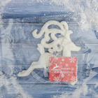 Украшение ёлочное "Скачущий олень" 11х12 см, белый - Фото 4