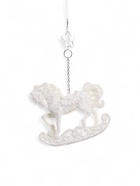 Ёлочная игрушка «Зимнее волшебство. Конь на подставке» пластик, 10×10 см, белый - Фото 5