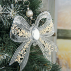 Ёлочная игрушка «Зимнее волшебство. Бантик блеск», 12×10.5 см, прозрачный - Фото 3