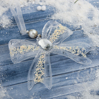 Ёлочная игрушка «Зимнее волшебство. Бантик блеск», 12×10.5 см, прозрачный - Фото 2