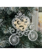 Ёлочная игрушка «Зимнее волшебство. Карета», блеск 11×12 см, прозрачный - Фото 3