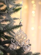 Ёлочная игрушка «Зимнее волшебство. Карета», блеск 11?12 см, прозрачный (комплект 2 шт) - фото 57923709