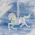 Украшение ёлочное "Конь" 9х12 см, прозрачный перелив - фото 109442568
