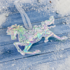Украшение ёлочное "Конь" 9х12 см, прозрачный перелив - Фото 2