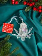 Ёлочная игрушка «Зимнее волшебство. Сова перелив», 9×10 см, прозрачный перелив - Фото 4