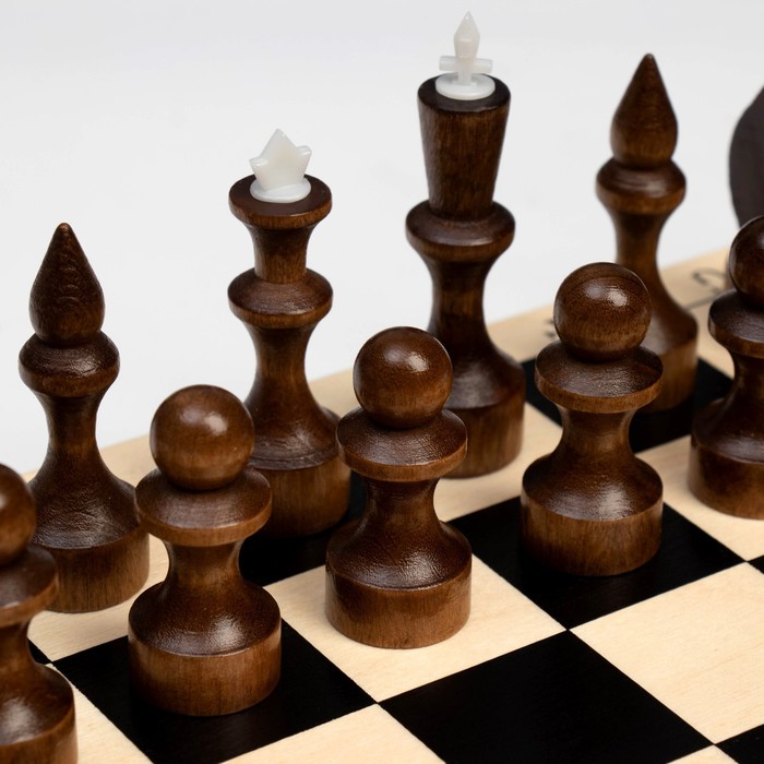 Шахматы деревянные обиходные 29 х 29 см, король h-7.2 см, пешка h-4.5 см - фото 1884870190