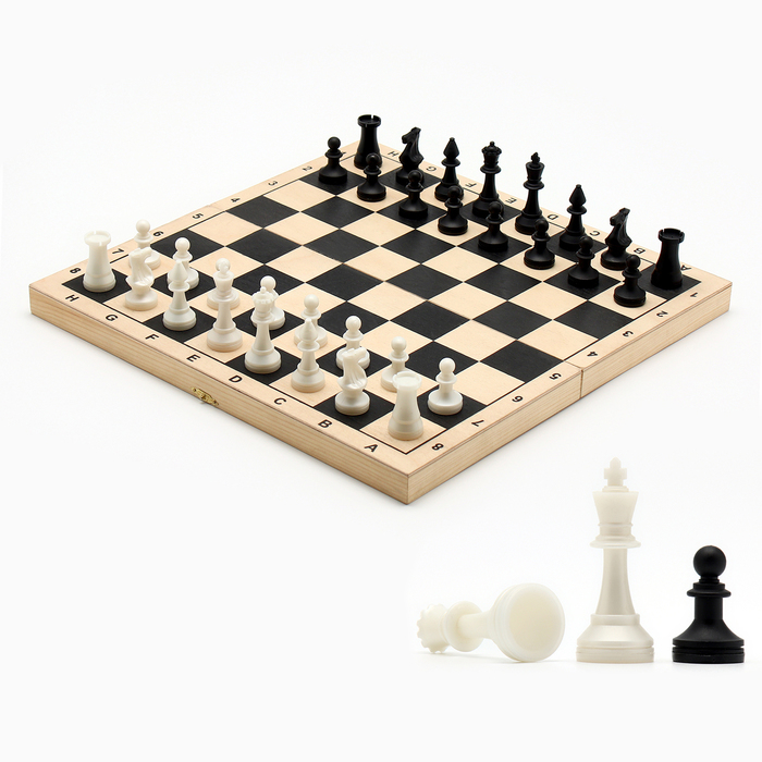 Шахматные фигуры обиходные, пластик, король h-7.2 см, пешка 4 см - фото 1906945384
