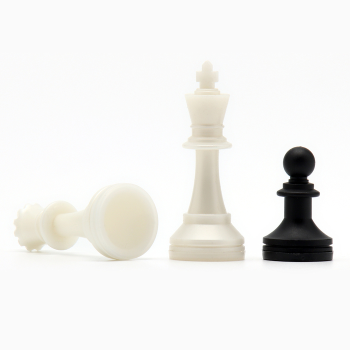 Шахматные фигуры обиходные, пластик, король h-7.2 см, пешка 4 см - фото 1886328403