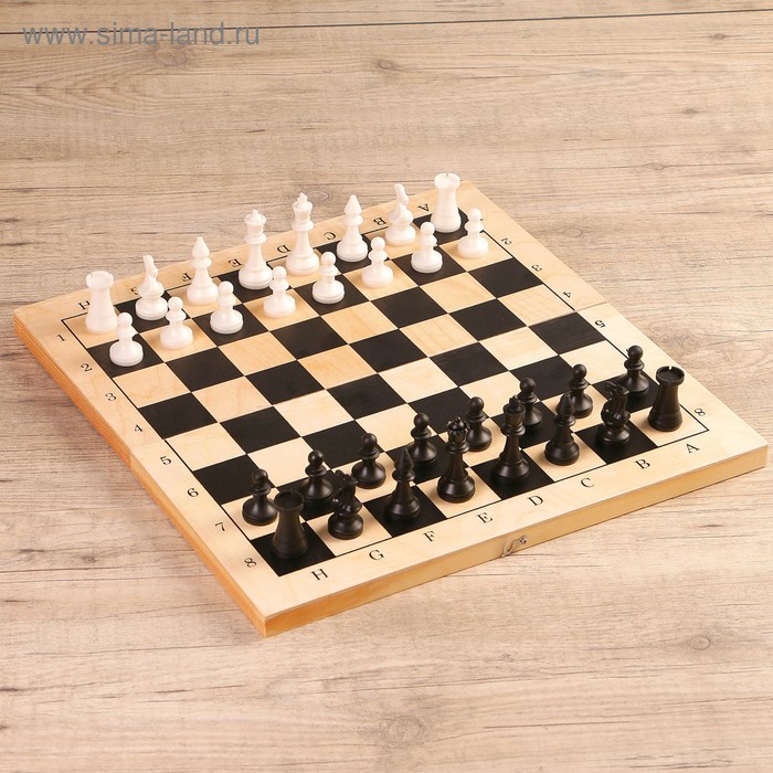 Настольная игра 3 в 1 "Орнамент": шахматы, шашки, нарды (доска дерево 42х42 см) - Фото 1