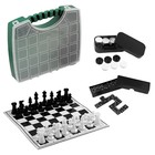 Настольная игра 3 в 1 "В дорогу": шахматы, домино, шашки (2 доски из картона 29х29 см) - Фото 2