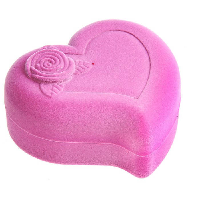 Футляр под набор "Сердце с розой" цвет розовый - Фото 1