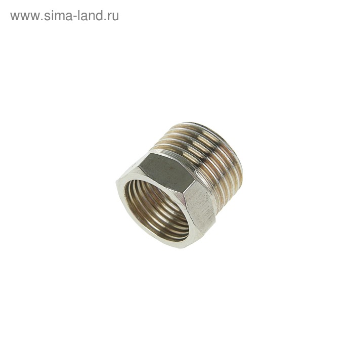 Футорка 3/8" х 1/2", внутренняя/наружная резьба, нержавеющая сталь, фасовка 10 шт. - Фото 1