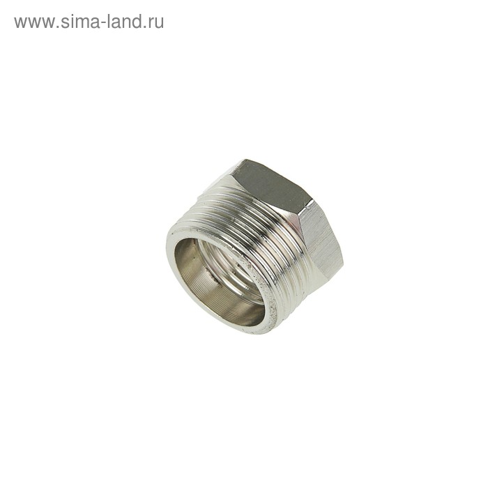 Футорка 1/2" х 3/4", внутренняя/наружная резьба, нержавеющая сталь, фасовка 5 шт. - Фото 1