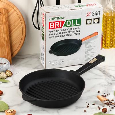 Сковорода чугунная "ОПТИМА-BLACK", 240 х 40 мм, ТМ BRIZOLL