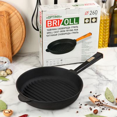 Сковорода чугунная "ОПТИМА-BLACK", 260 х 40 мм, ТМ BRIZOLL