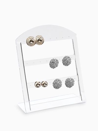 Подставка под серьги на 12 пар QF, 14×6×18 см, оргстекло 3 мм, прозрачная