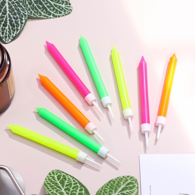 Свечи в торт «Красочные», 8 см, классические, набор 8 шт.