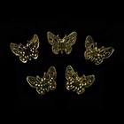 Декоративные элементы «Бабочки», 0,6 × 0,5 см, 100 шт, цвет золотистый - Фото 2