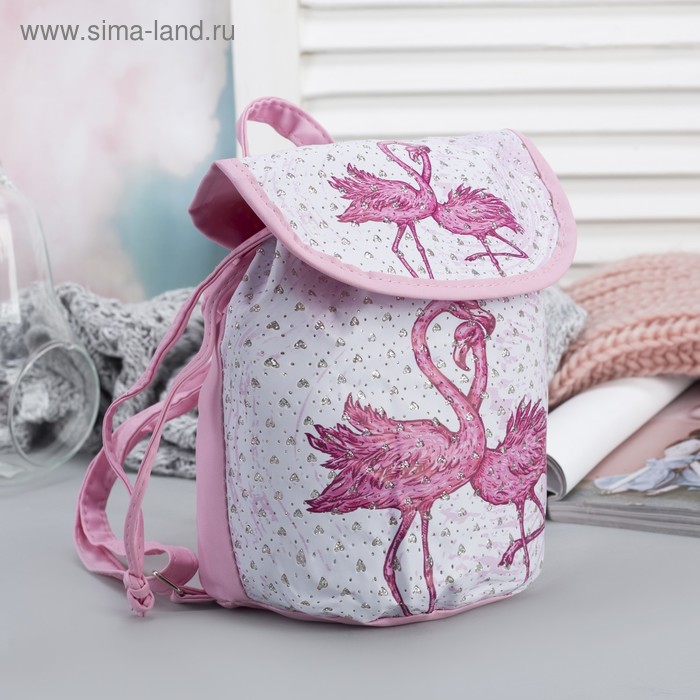 Рюкзак детский, отдел на шнурке, цвет розовый - Фото 1