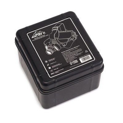 Фонарь налобный аккумуляторный "Мастер К", 1200 мАч, 180 лм, 4 режима, 7.5 х 8 см