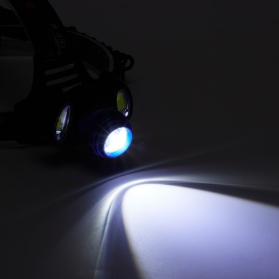 Фонарь налобный аккумуляторный "Мастер К", 1200 мАч, 180 лм, 4 режима, 7.5 х 8 см