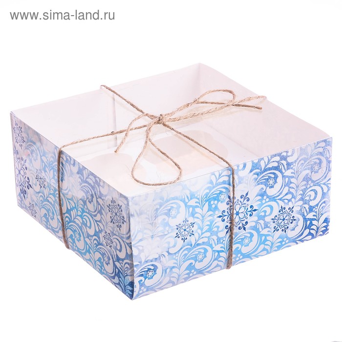 Коробка для капкейка с PVC-крышкой «Вкусный подарок», 16 × 16 × 7,5 см - Фото 1