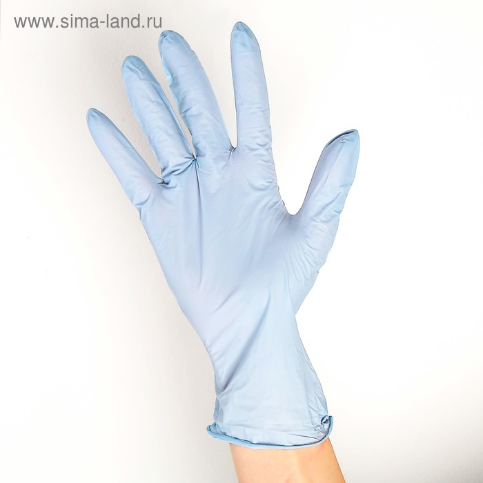 Перчатки нитриловые неопудренные Golden hands, размер M, 200 шт/уп, цена за 1 шт, цвет светло-голубой - Фото 1