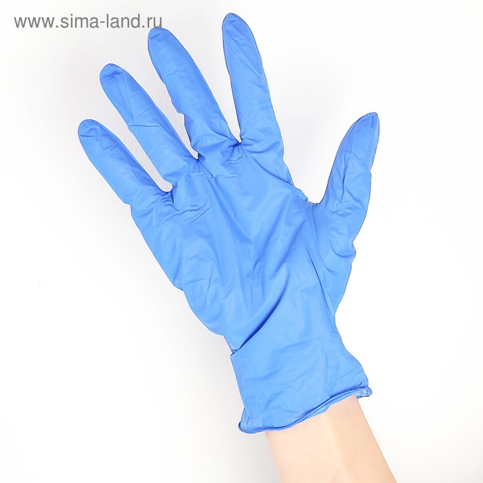 Перчатки нитриловые неопудренные Hands, размер XL, 270 шт/уп, цвет синий, цена за 1 шт. - Фото 1