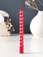 Набор свечей витых, 1.5×15 см, 3 шт., рубиновые - Фото 3