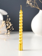 Набор свечей витых, 1.5×15 см, 3 шт., золотой - Фото 3