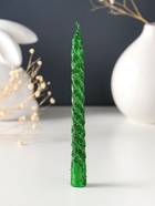 Набор свечей витых, 1.5×15 см, 3 шт., зелёный блистер - Фото 2