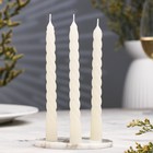 Набор свечей витых, 1,5х 15 см, 3 штуки, белый блистер - фото 11752927