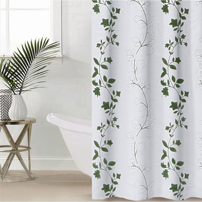 Штора для ванны Доляна «Вьюнок», 180×180 см, EVA - Фото 1